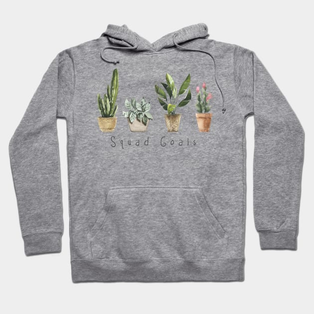 Squad Goals Potted Plants Plant Lady Cactus Hoodie by MReinart